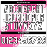 Custom White Pink-Black Abstract Brush Stroke 3D Pattern Design Bomber Full-Snap Varsity Letterman Hoodie Jacket