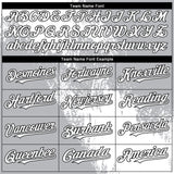 Custom Gray White-Black Abstract Brush Stroke 3D Pattern Design Bomber Full-Snap Varsity Letterman Hoodie Jacket