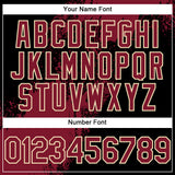 Custom Black Crimson City Cream-Cream Abstract Brush Stroke 3D Pattern Design Bomber Full-Snap Varsity Letterman Hoodie Jacket