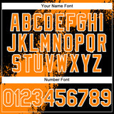 Custom Black Bay Orange-White Abstract Brush Stroke 3D Pattern Design Bomber Full-Snap Varsity Letterman Hoodie Jacket