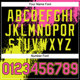 Custom Black Pink Neon Yellow-White Abstract Brush Stroke 3D Pattern Design Bomber Full-Snap Varsity Letterman Hoodie Jacket