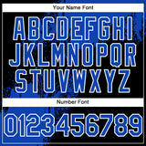 Custom Black Thunder Blue-White Abstract Brush Stroke 3D Pattern Design Bomber Full-Snap Varsity Letterman Hoodie Jacket