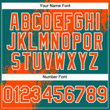 Custom Teal Orange-White Abstract Brush Stroke 3D Pattern Design Bomber Full-Snap Varsity Letterman Hoodie Jacket