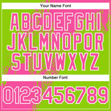 Custom Neon Green Pink-White Abstract Brush Stroke 3D Pattern Design Bomber Full-Snap Varsity Letterman Hoodie Jacket