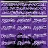 Custom Black Purple-White Splash Art 3D Pattern Design Bomber Full-Snap Varsity Letterman Hoodie Jacket