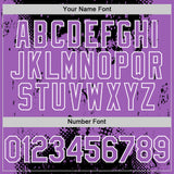 Custom Black Medium Purple-White Splash Art 3D Pattern Design Bomber Full-Snap Varsity Letterman Hoodie Jacket