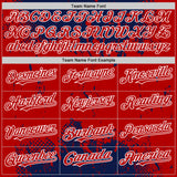 Custom Navy Red-White Splash Art 3D Pattern Design Bomber Full-Snap Varsity Letterman Hoodie Jacket