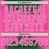 Custom Green Pink-White Splash Art 3D Pattern Design Bomber Full-Snap Varsity Letterman Hoodie Jacket