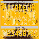 Custom Brown Gold-White Splash Art 3D Pattern Design Bomber Full-Snap Varsity Letterman Hoodie Jacket