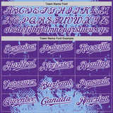 Custom Light Blue Purple-White Splash Art 3D Pattern Design Bomber Full-Snap Varsity Letterman Hoodie Jacket