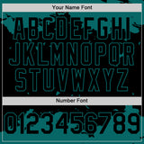 Custom Black Teal Splash Art 3D Pattern Design Bomber Full-Snap Varsity Letterman Hoodie Jacket