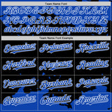 Custom Black Thunder Blue-White Splash Art 3D Pattern Design Bomber Full-Snap Varsity Letterman Hoodie Jacket