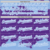 Custom Purple Light Blue-White Splash Art 3D Pattern Design Bomber Full-Snap Varsity Letterman Hoodie Jacket