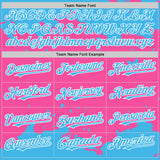 Custom Pink Sky Blue-White Splash Art 3D Pattern Design Bomber Full-Snap Varsity Letterman Hoodie Jacket