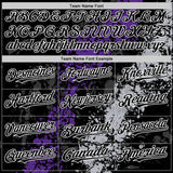 Custom Black Purple Gray-White Splash Art 3D Pattern Design Bomber Full-Snap Varsity Letterman Hoodie Jacket