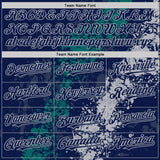 Custom Navy Teal-Gray Splash Art 3D Pattern Design Bomber Full-Snap Varsity Letterman Hoodie Jacket