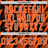 Custom Black Orange-White Zigzag Shape 3D Pattern Design Bomber Full-Snap Varsity Letterman Hoodie Jacket
