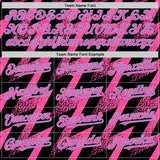 Custom Black Pink-White Zigzag Shape 3D Pattern Design Bomber Full-Snap Varsity Letterman Hoodie Jacket