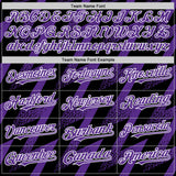 Custom Black Purple-White Zigzag Shape 3D Pattern Design Bomber Full-Snap Varsity Letterman Hoodie Jacket