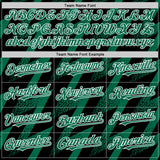 Custom Black Kelly Green-White Zigzag Shape 3D Pattern Design Bomber Full-Snap Varsity Letterman Hoodie Jacket