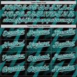 Custom Black Teal-White Zigzag Shape 3D Pattern Design Bomber Full-Snap Varsity Letterman Hoodie Jacket