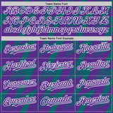 Custom Purple Teal-White Zigzag Shape 3D Pattern Design Bomber Full-Snap Varsity Letterman Hoodie Jacket