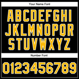 Custom Black Gold-White Bomber Full-Snap Varsity Faux Leather Letterman Jacket