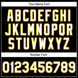 Custom Black White-Gold Bomber Full-Snap Varsity Faux Leather Letterman Jacket