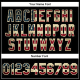 Custom Black Vintage USA Flag-Cream Bomber Full-Snap Varsity Faux Leather Letterman Jacket