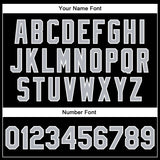 Custom Black Gray-White Bomber Full-Snap Varsity Faux Leather Letterman Jacket