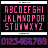 Custom Black Purple-Pink Bomber Full-Snap Varsity Faux Leather Letterman Jacket