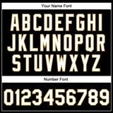 Custom Black White-Old Gold Bomber Full-Snap Varsity Faux Leather Letterman Jacket