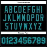 Custom Black Teal-Black Bomber Full-Snap Varsity Faux Leather Letterman Jacket