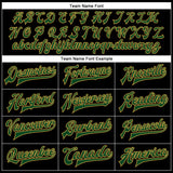 Custom Black Green-Old Gold Bomber Full-Snap Varsity Faux Leather Letterman Jacket