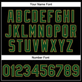 Custom Black Green-Old Gold Bomber Full-Snap Varsity Faux Leather Letterman Jacket