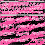 Custom Black Pink-White Splash 3D Pattern Design Bomber Full-Snap Varsity Letterman Hoodie Jacket