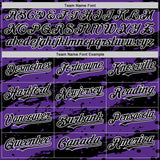 Custom Purple Black-White Splash 3D Pattern Design Bomber Full-Snap Varsity Letterman Hoodie Jacket
