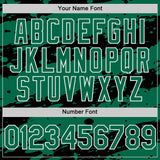 Custom Black Kelly Green-White Splash 3D Pattern Design Bomber Full-Snap Varsity Letterman Hoodie Jacket