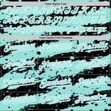 Custom Black Ice Blue-White Splash 3D Pattern Design Bomber Full-Snap Varsity Letterman Hoodie Jacket