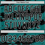 Custom Teal Black-White Splash 3D Pattern Design Bomber Full-Snap Varsity Letterman Hoodie Jacket