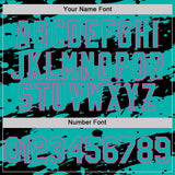 Custom Black Aqua-Pink Splash 3D Pattern Design Bomber Full-Snap Varsity Letterman Hoodie Jacket