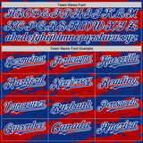 Custom Red Royal-White Splash 3D Pattern Design Bomber Full-Snap Varsity Letterman Hoodie Jacket