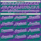 Custom Teal Purple-White Splash 3D Pattern Design Bomber Full-Snap Varsity Letterman Hoodie Jacket