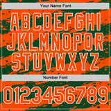 Custom Green Orange-White Splash 3D Pattern Design Bomber Full-Snap Varsity Letterman Hoodie Jacket