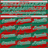 Custom Red Kelly Green-White Splash 3D Pattern Design Bomber Full-Snap Varsity Letterman Hoodie Jacket