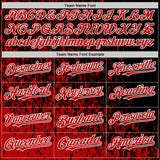 Custom Black Red-White Abstract Fragment Art 3D Pattern Design Bomber Full-Snap Varsity Letterman Hoodie Jacket