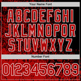 Custom Black Red-White Abstract Fragment Art 3D Pattern Design Bomber Full-Snap Varsity Letterman Hoodie Jacket