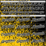 Custom Yellow Black-White Abstract Fragment Art 3D Pattern Design Bomber Full-Snap Varsity Letterman Hoodie Jacket