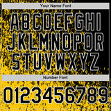 Custom Yellow Black-White Abstract Fragment Art 3D Pattern Design Bomber Full-Snap Varsity Letterman Hoodie Jacket