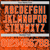 Custom Black Orange-White Abstract Fragment Art 3D Pattern Design Bomber Full-Snap Varsity Letterman Hoodie Jacket